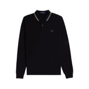 Lange mouw polo modern gesneden Fred Perry , Black , Heren