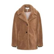 Bruine pluche jas Oversize stijl One Teaspoon , Brown , Dames