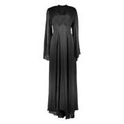 Zijden maxi-jurk met kanten inzetstukken Etro , Black , Dames