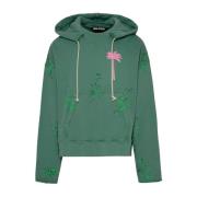 Groene Katoenen Oversized Hoodie Palm Angels , Green , Heren