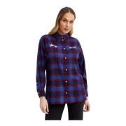 Geruite Oversized Shirt Rue Vivienne Kenzo , Blue , Dames