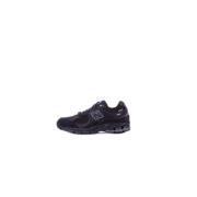 Zwarte Sneakers Leer Rubber Stof New Balance , Black , Heren