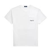 Wit t-shirt met beer Classic Fit Ralph Lauren , White , Heren