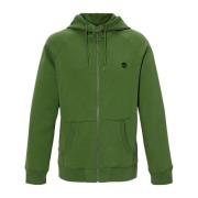 Groene River Hoodie Geborstelde Stof Rits Timberland , Green , Heren