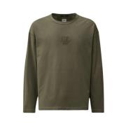 Logo Longsleeve Jersey T-Shirt C.p. Company , Green , Heren