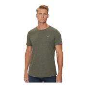 T-shirt met geborduurd logo in het groen Tommy Jeans , Green , Heren