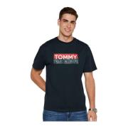 Blauw Logo Katoenen T-shirt Tommy Jeans , Blue , Heren