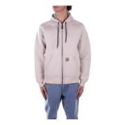 Logo Front Zip Hoodie Sweaters Carhartt Wip , Beige , Heren