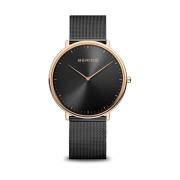 Unisex Horloge Ultra Slim 39 mm Mesh Armband 15739-166 Bering , Black ...