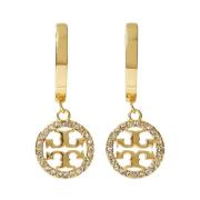 Kristallen Oorbellen met Gouden Hanger Tory Burch , Yellow , Dames