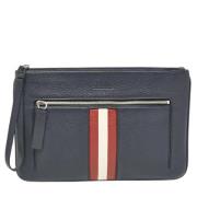 Pre-owned Leather clutches Bally Pre-owned , Blue , Heren