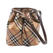 Pre-owned Leather shoulder-bags Burberry Vintage , Beige , Dames