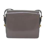 Pre-owned Leather shoulder-bags Burberry Vintage , Gray , Dames