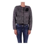 Zwarte Sweater met Ornamental Pink Buttons Blugirl , Black , Dames