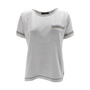 Wit T-shirt met Lurex-details D.Exterior , White , Dames