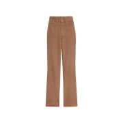 Bruine Wijde Pijp Jeans Dames Hoge Taille Jacquemus , Brown , Dames