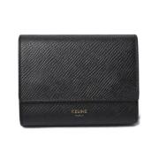 Pre-owned Leather wallets Celine Vintage , Black , Dames