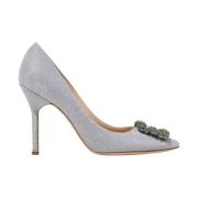 Zilveren glitter hoge hakken Hangisi stijl Manolo Blahnik , Gray , Dam...