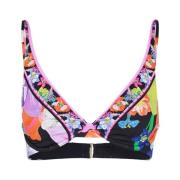 Bloemen Bikini Top met Kristalversieringen Camilla , Multicolor , Dame...