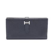 Pre-owned Leather wallets Hermès Vintage , Black , Dames