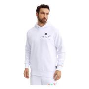 Witte hoodie met logoprint Philipp Plein , White , Heren