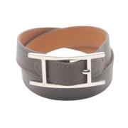 Pre-owned Leather bracelets Hermès Vintage , Brown , Dames