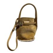 Pre-owned Suede handbags Celine Vintage , Beige , Dames