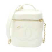 Pre-owned Leather handbags Chanel Vintage , White , Dames