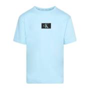 Basis Katoenen T-Shirt - Blauw Calvin Klein , Blue , Heren