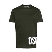 Casual Katoenen T-shirt Dsquared2 , Green , Heren