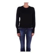 Zwarte Logo Front Sweater Guess , Black , Dames