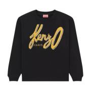 Zwarte Archief Logo Sweatshirt Kenzo , Black , Dames