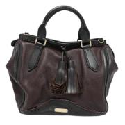 Pre-owned Leather handbags Burberry Vintage , Brown , Dames