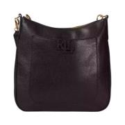 Zwarte leren tas Ralph Lauren , Black , Dames