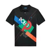 Zwart poloshirt met kleurrijke print Ralph Lauren , Black , Heren