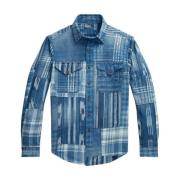 Patchwork overhemd Classic Fit Ralph Lauren , Blue , Heren