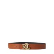 Leren Omkeerbare Riem Ralph Lauren , Brown , Dames