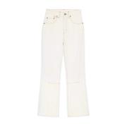 Roomwitte Flared Jeans Hoge Taille Jacquemus , White , Dames