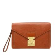 Pre-owned Leather clutches Louis Vuitton Vintage , Brown , Heren