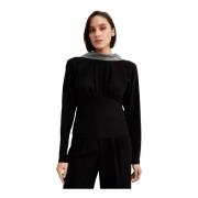 Zwart longsleeve met voorplooi Roland Mouret , Black , Dames