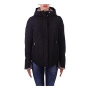 Zwarte Hoodie met Rits en Knopen Suns , Black , Dames