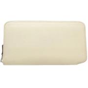 Pre-owned Leather wallets Hermès Vintage , Beige , Dames