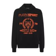 Zwarte hoodie met grafische print Plein Sport , Black , Heren