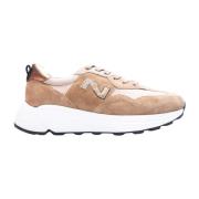 Suède Camel Sneakers Enterprise Japan , Beige , Dames