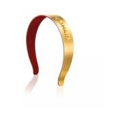 Gouden Haarband met Ingelegd Logo Balmain , Yellow , Dames