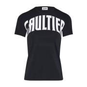 Zwart Logo T-shirt Slim Fit Jean Paul Gaultier , Black , Dames