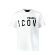 Casual Katoenen T-shirt voor Mannen Dsquared2 , White , Heren