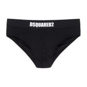 Zwarte Logo Briefs Klassiek Model Dsquared2 , Black , Heren