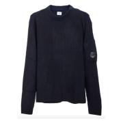 Lamswol Crewneck Sweater met Ciniglia Detail C.p. Company , Blue , Her...