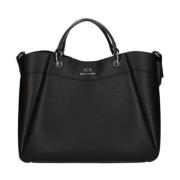 Zwarte Shoppingtas met Logo Emporio Armani , Black , Dames